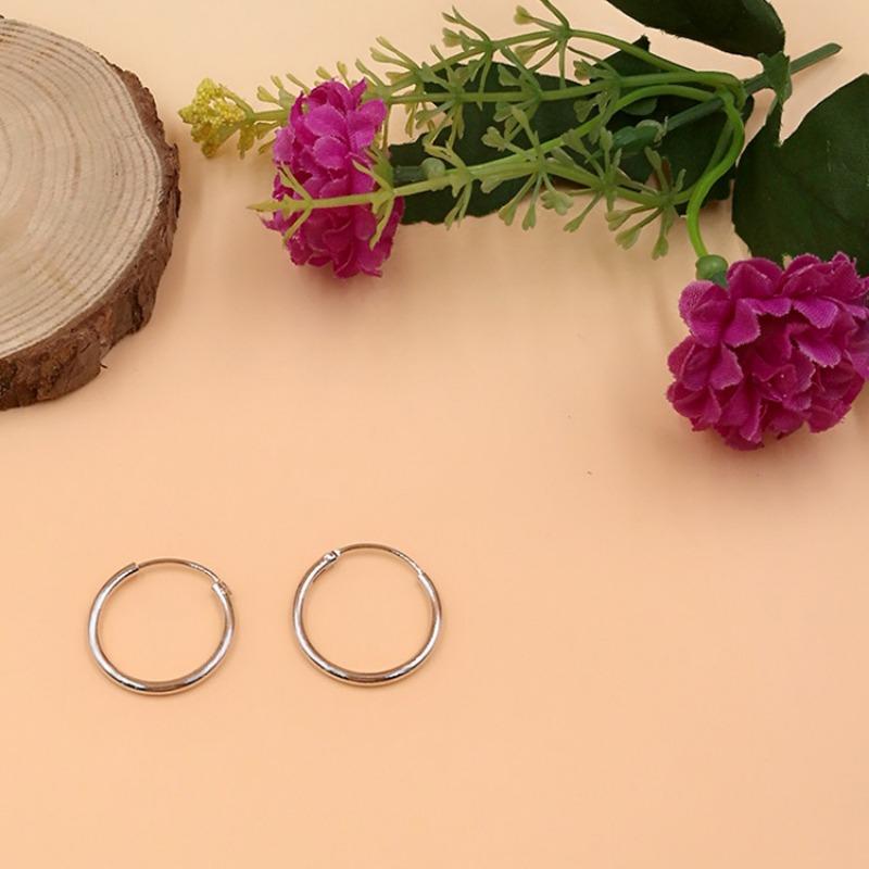 Simple Korean Style Minimalist Geometric U Shaped Silver Plated Earrings For Women