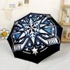 Hockey Snowflake Design Portable Automatic Umbrella Folding Umbrella with 8 Ribs Compact Design Perfect for Outdoor Adventures Elegant Umbrella