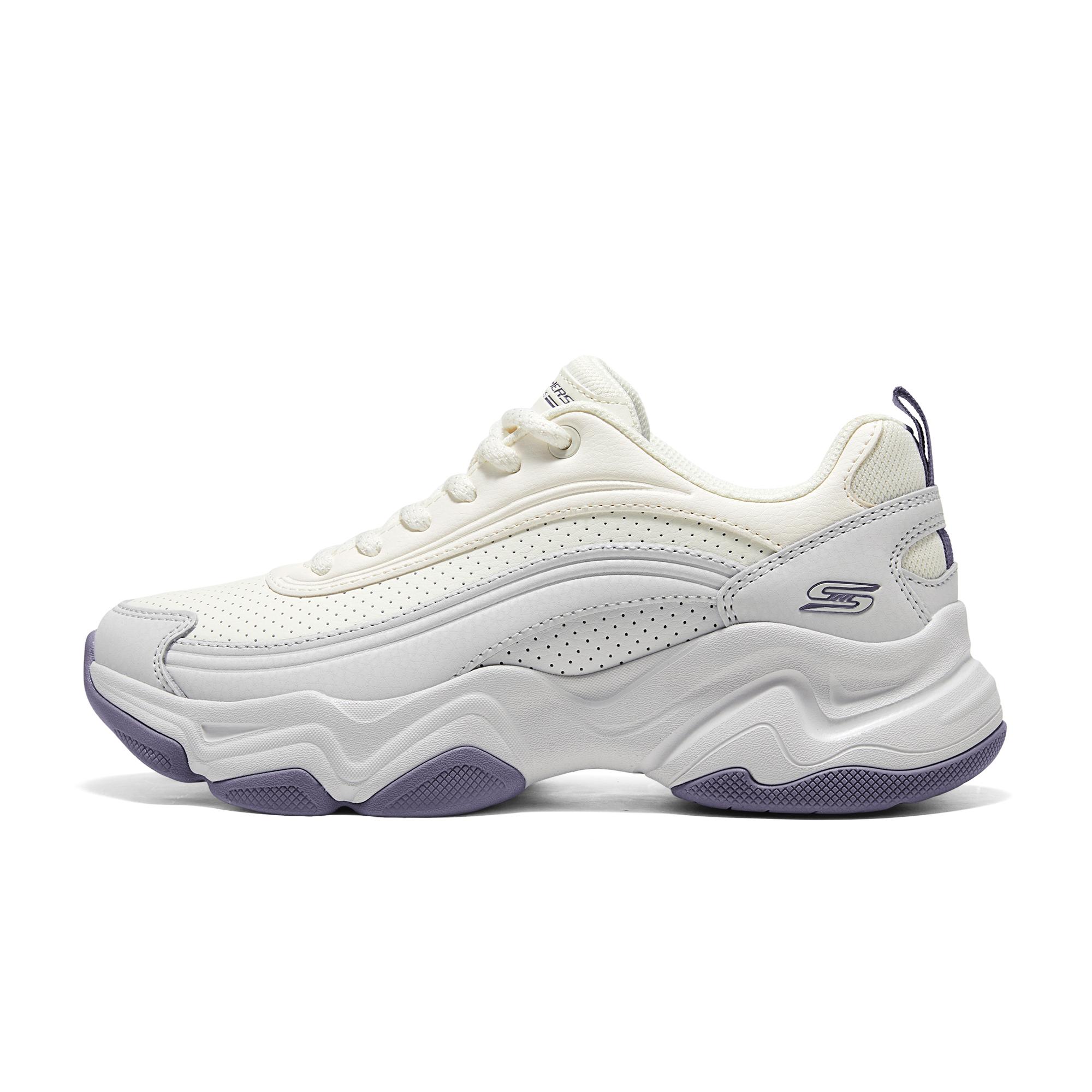 Skechers DLites Lightweight Comfortable Simple Height Increasing Low Top Dad Shoes Women sneaker Purple Puff 117683-WLV 35