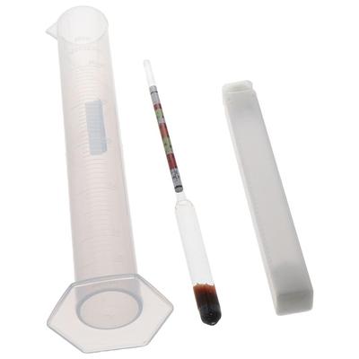 3 Stück mit Aufbewahrungstasche Bier Alkoholmeter Messzylinder-Set Hydrometer Alkohol Wein Bier Met