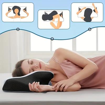 1pc Memory Foam Cervical Pillow, 2 In 1 Ergonomic Contour Orthopedic Pillow for Neck Pain, Contoured Support Pillows,Neck Pillow