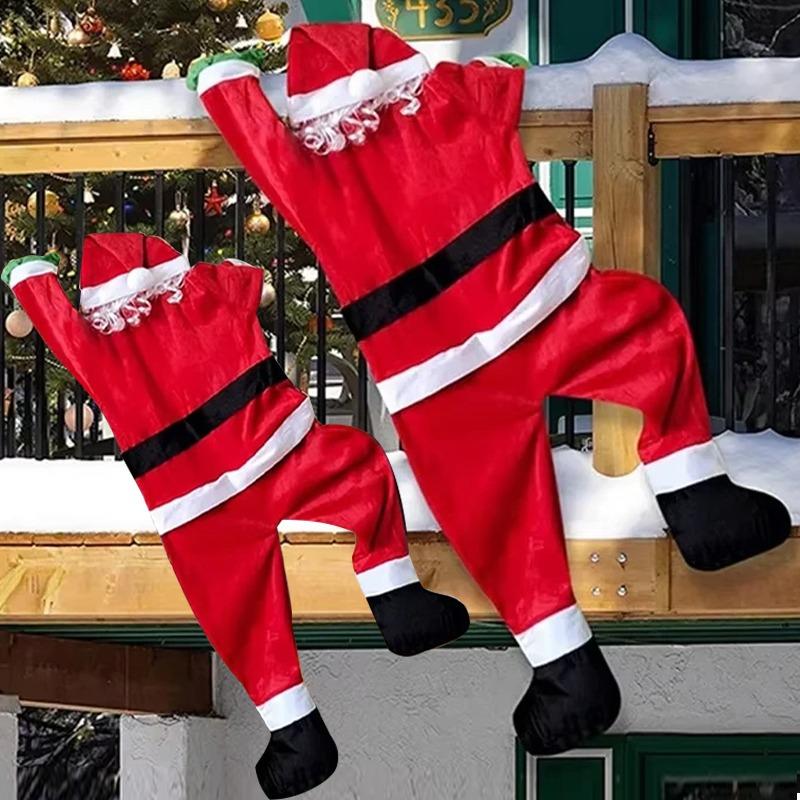 S/L Hanging Santa Claus Decoration Climbing Window Balcony Roof Chimney Climbing Santa Claus Christmas Party Outdoor Ornament