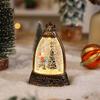 Christmas Snow Ball Lantern Bell Shape Swirling Glitter Christmas Lamp for Holiday Home Office Tabletop Decor