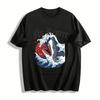 Vintage Wave Shark Print No Regret Statement T-Shirt Pure Cotton T-shirt