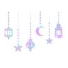 6Pcs Eid Mubarak Islamic Muslims Party Supplies Glittering Banners Star Moon Hanging Ornaments Ramadans Festival Decors