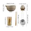 Matcha Set Keramikschale mit Ausguss für Teeliebhaber Tragbar Robust Sieb Besenhalter Zeremonie
