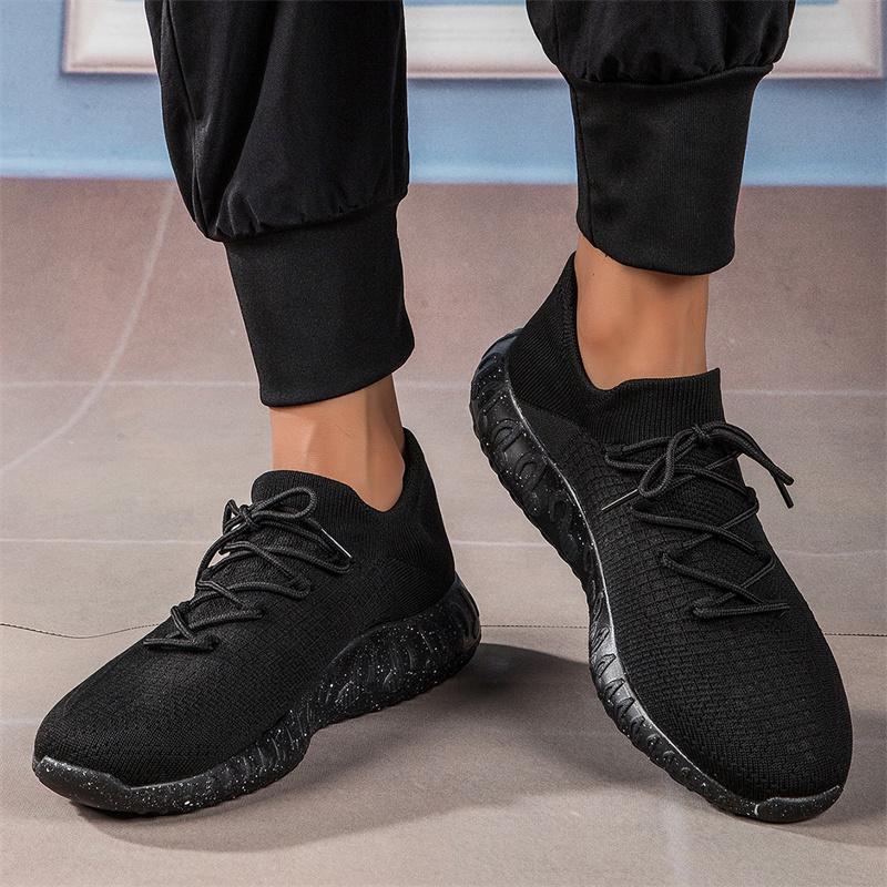 TUINANLE Pánske bežecké topánky sieťovaná priedušná platforma tenisky na šnurovanie ľahké tenisky vulkanizované topánky