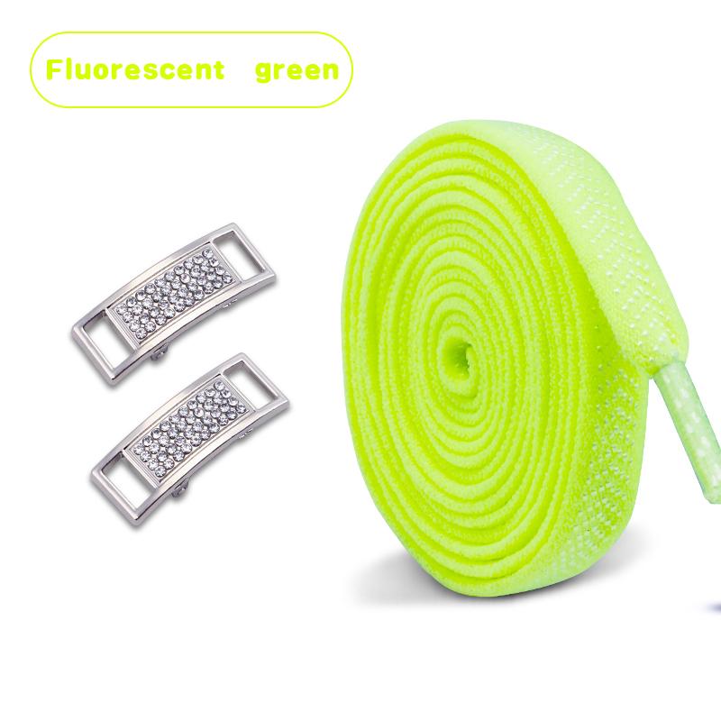 Silver Diamond Lock Shoelaces without ties Flat Shoelace for Shoes accessories Elastic Laces Sneakers Tennis No Tie Shoe laces