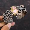 Copper Pink Opal Bangle Copper Wire Wrapped Gemstone Cuff Bracelet Adjustable Bangle Copper Jewelry Gift For Mom Handmade Brand New Bracelet