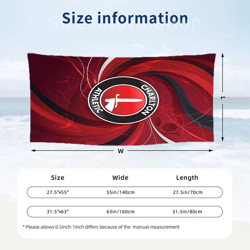 Telo da Spiaggia Asciugatura Rapida Charlton Athletic FC Stampa Microfibra Assorbente Portatile da Viaggio per Nuoto
