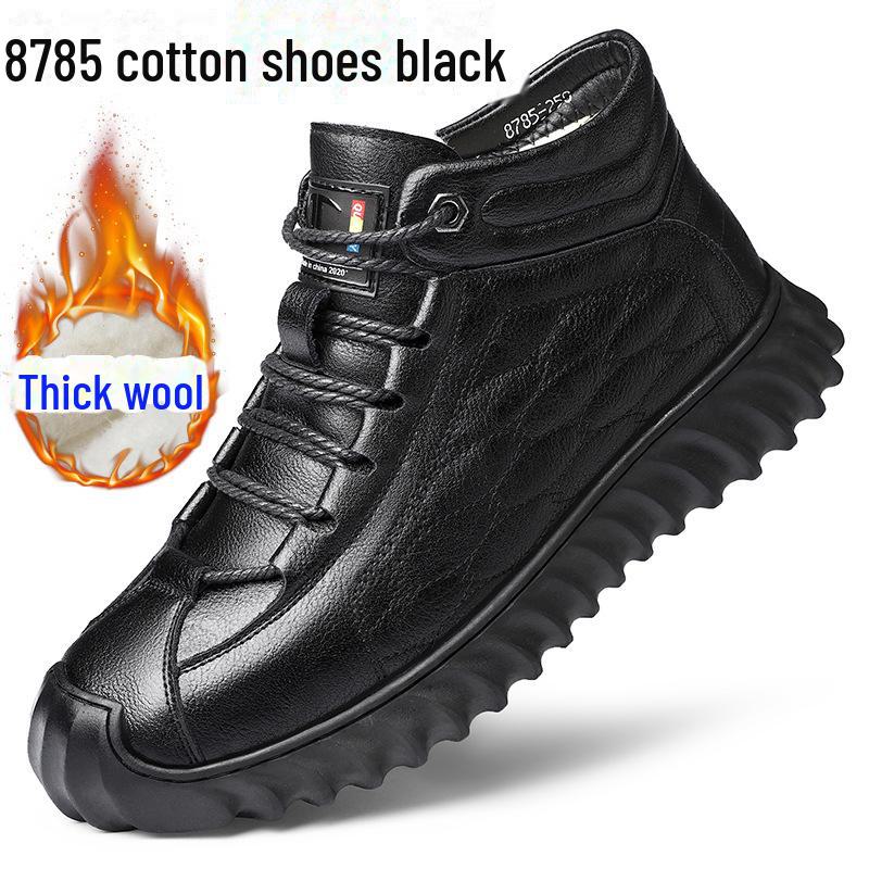 

Men s High-Top Non-Slip Wool-Lined Casual Boots 40