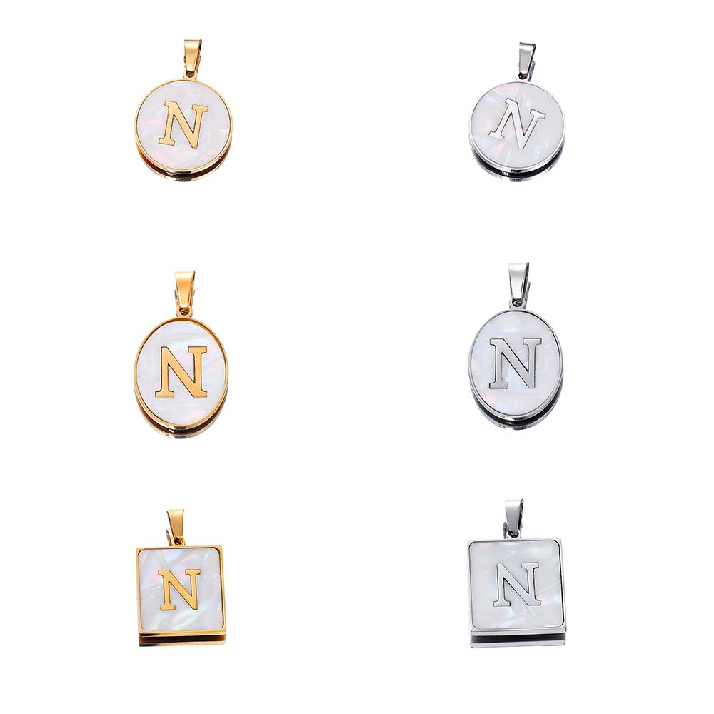 1Pcs Stainless Steel With Pinch Bail Clasps Imitation Pearl Letter Charms Pendant For Necklace DIY Jewelry Making Accessories
