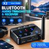 2 In 1 Bluetooth 6.0 Audio Receiver Transmitter 3.5MM AUX RCA Low Latency Lossless Wireless Music Adapter for Car Speaker PC