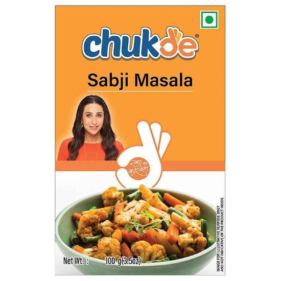 Chukde - Pav Bhaji Masala 100 g, Sambhar Masala 100 g & Sabji Masala 100 g - Gemischte Pulvergewürze für köstliche Mahlzeiten - Kombipackung
