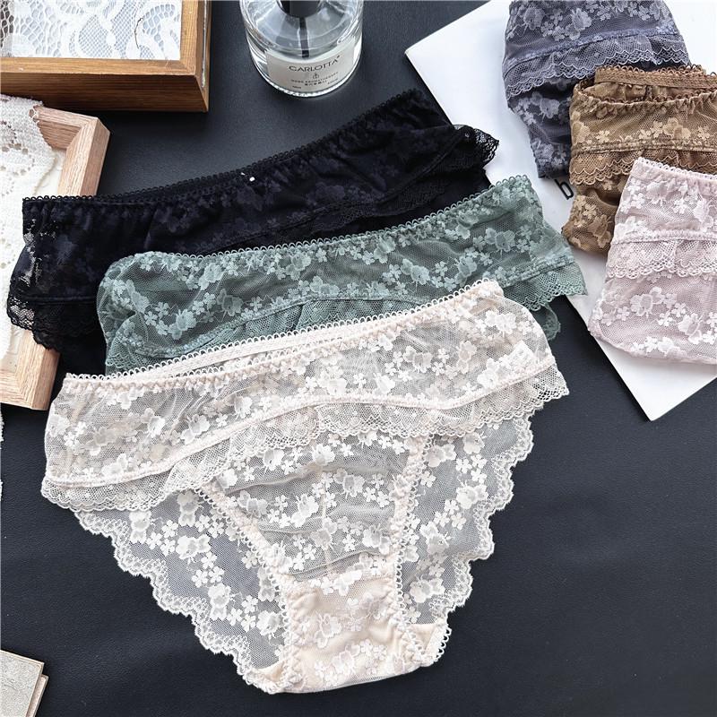 Clearance Ice Silk Lace Low-Rise Women's Panties
