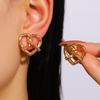 1 Paar Ohrstecker Verdrehtes Herz Design Ohrstecker Gehämmert Textur Piercing Ohrringe für Damen Pendeln Dating Schmuck Geschenk