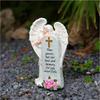 85AD Elegant Memorial Link Angel Statue For Outdoor Garden Trim Durable Resin Craftsmanship