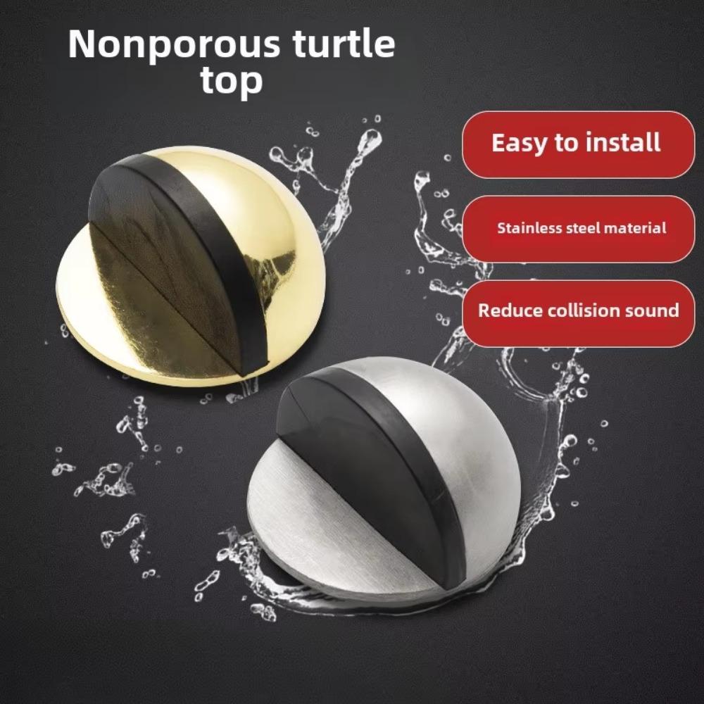 No Drill Door Stopper - Anti-Collision Rubber Guard for Bathroom & Glass Doors, Turtle Shape Non-Slip Household Protector