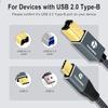 Thzzhnno USB B To C Printer Cable 3M, USB Cable Type-C To Type-B Cable, for MacBook Pro, MIDI Cable, for Yamaha Casio Digital Piano, MIDI Keyboard, DJ