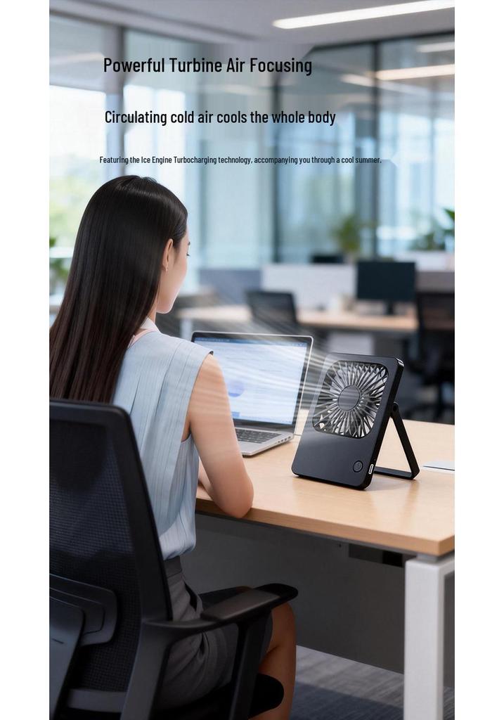 Silent Mini Portable USB Desktop Fan - Foldable & Rechargeable