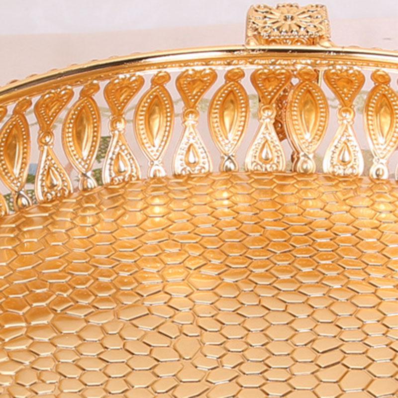 Golden Fruit Tray Creative Vintage Gold Round Square Fruit Plate Multi-Function Metal Snack Home Storage Plate Housewear