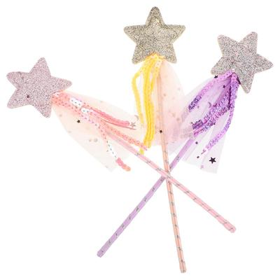 VORCOOL Princess Accessories Magic Wand with Stick Sequins and Twinkle Wand, Small Item, Birthday Gift, Cute Princess, Set of 3