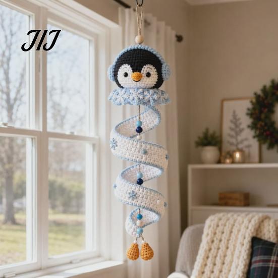 Einfaches Häkel-Geister-Anleitungskit DIY-Kit, Geister-/Pinguin-/Hirsch-/Lebkuchenmann-/Kürbisform, Spiral-Handarbeitsgeschenk für Enthusiasten Bastel-Dekoration