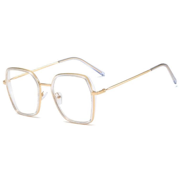 

Ретро-полигональные анти-синие очки, металлическая оправа для очков, литературные и художественные студенческие очки, оправа для очков