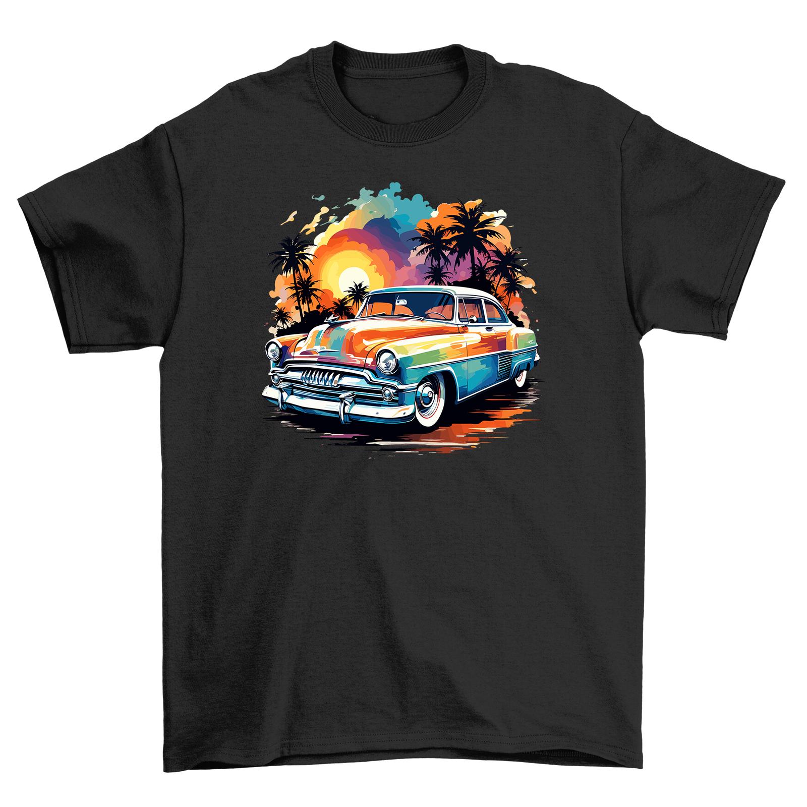 Retro_3 Vintage Ride T-Shirt Mens Womens Tees Top - Classic Car, Funny Retro Design, Unisex Tee Perfe 2XL