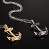 Titanium steel anchor pendant necklace, trendy men's personalized retro cross jewelry, boyfriend gift