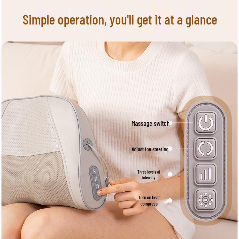 WayourCare Upgraded Neck Massager Pillow CN plug (adapter included)