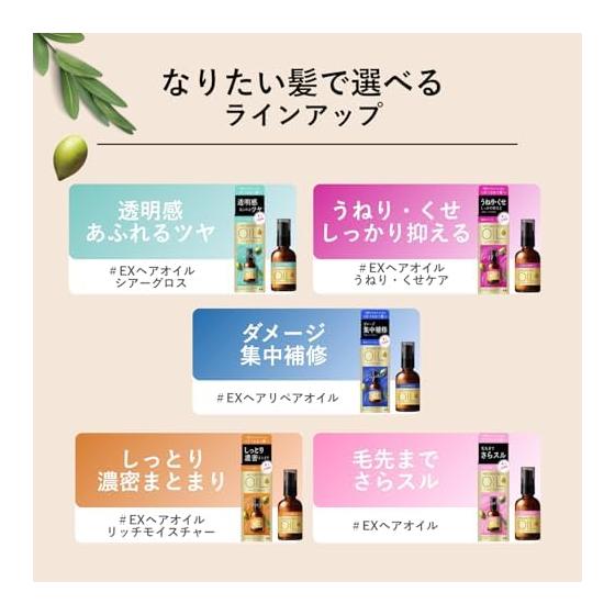 LUCIDO Oil Treatment #EX Hair Oil Rich Moisture Argan Oil Non-Rinse Treatment Dense Moist 60ml + Sample (Hair Mask 10g) [Amazon.co.jp Exclusive]