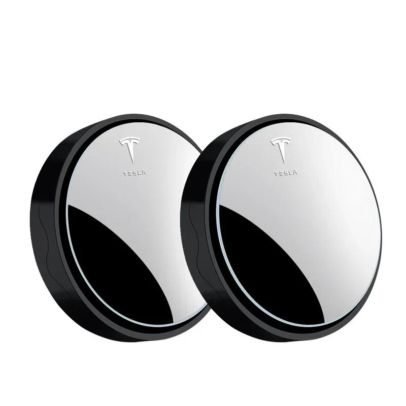

Car Sticker 2025 Hot 2 Pcs Car Rearview Mirror Round Blind Spot Mirror Car Auxiliary Mirror For Tesla Model 3 Model Y S Auto Sty