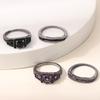Huajie 2Pcs/set Purple Square Zirconia Retro Shining Women's Rings Full Paved Gothic Style Party Gift  Trend
