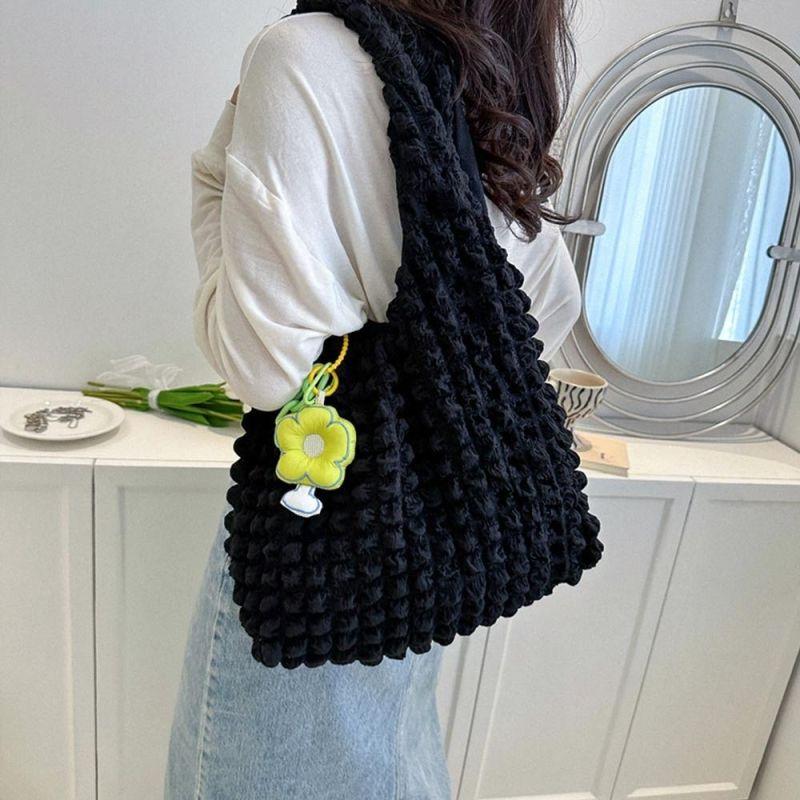 Neue Frauen Mädchen Große Kapazität Schulter Taschen Weibliche Tragetaschen Unterarm Taschen Casual Shopping Handtaschen (Anhänger nicht im Lieferumfang enthalten)