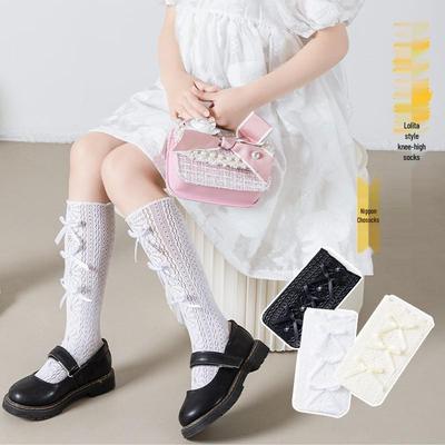 Mädchen Spitzen-Netz Mid-Calf Prinzessin Socken - Sommer Dünner Stil