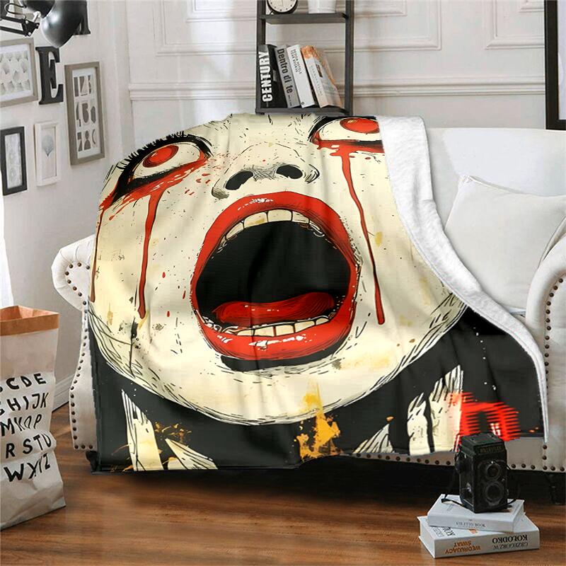1pc Blanket Thriller Manga Junji Ito Tomie2 Print Design, Lightweight Blanket for Sofa, Bed- Soft &Warm, Gift for All Seasons Like Christmas, Hallowee