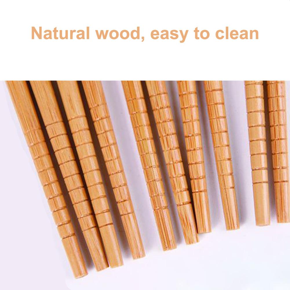 Natural Solid-Wood Dinner Chopsticks Health Lacquer-Free Chopsticks Household Set Kitchenware Non-Slip Design Mold-Resistant