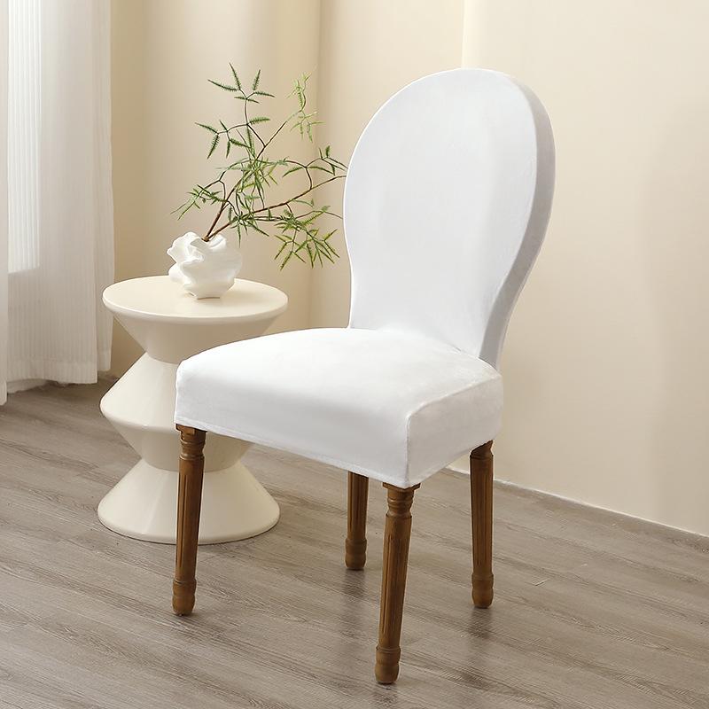 Velvet Silver Fox Chair Cover, Dustproof French Country Style, Thickened for Hotel and Home, Fits Round Back Chairs