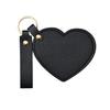 Love Heart Shape Makeup Mirror Waterproof Faux Leather Vanity Mirror Keychain Portable Travel Women Handheld Cosmetic Mirror Bag Pendant