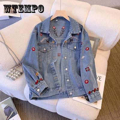 Kurze Denim Jacke Frauen Frühling Herbst Lose Diamant Dekoration Frauen Jacke Allgleiches einreiher Jeans Jacke Frauen