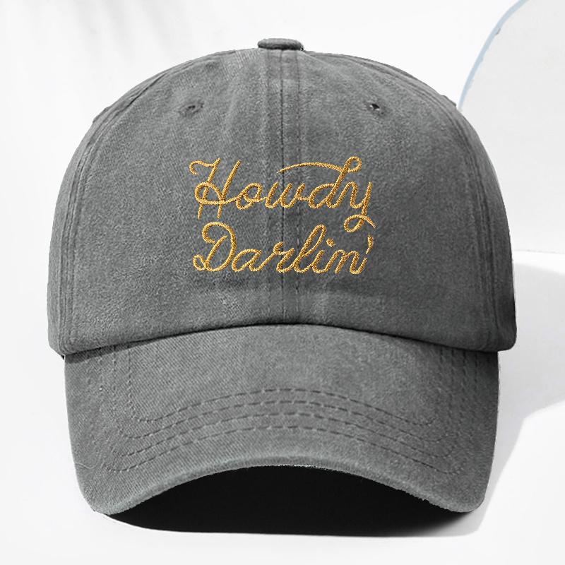 pc Unisex Howdy Embroidered Washed Vintage Baseball Cap Fashionable Outdoor Hat for Men and Women Adjustable Trucker Hat Suit