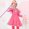 Brdwn Carcaptor Sakura Clear Card Womens Kinomoto Long Sleeve Cosplay Costume Uniform Apron Dress