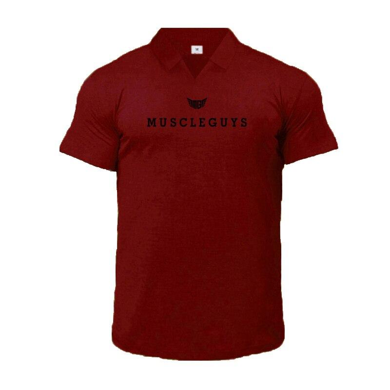 Do The Work  Muscleguys Brand Letter Printed Mens Cotton Bodybuilding Fitness Summer Fashion Breathable Slim Fit Polo Shirt Gym Clothing