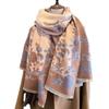 Autumn and Winter Landscape Classic Print Thickened Warm Women's Shawl Imitation Cashmere Skin Friendly Short Fringed Scarf