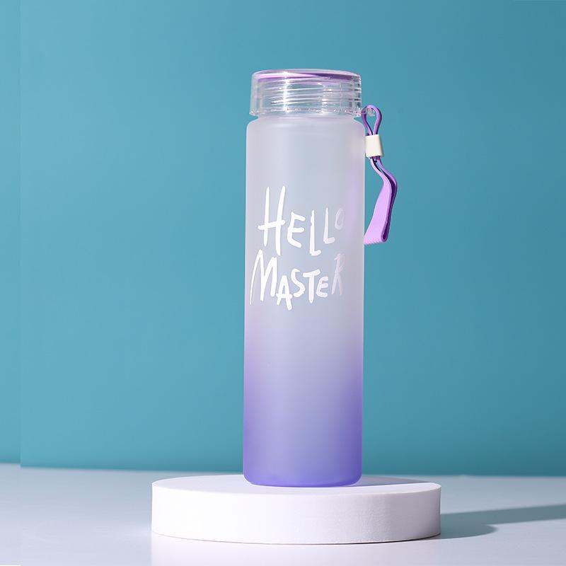 Color Gradient  Plastic Water Bottle Large Capacity Sports Kettle 460ml Cold Cup Wholesale Portable Compact Transparent Gift