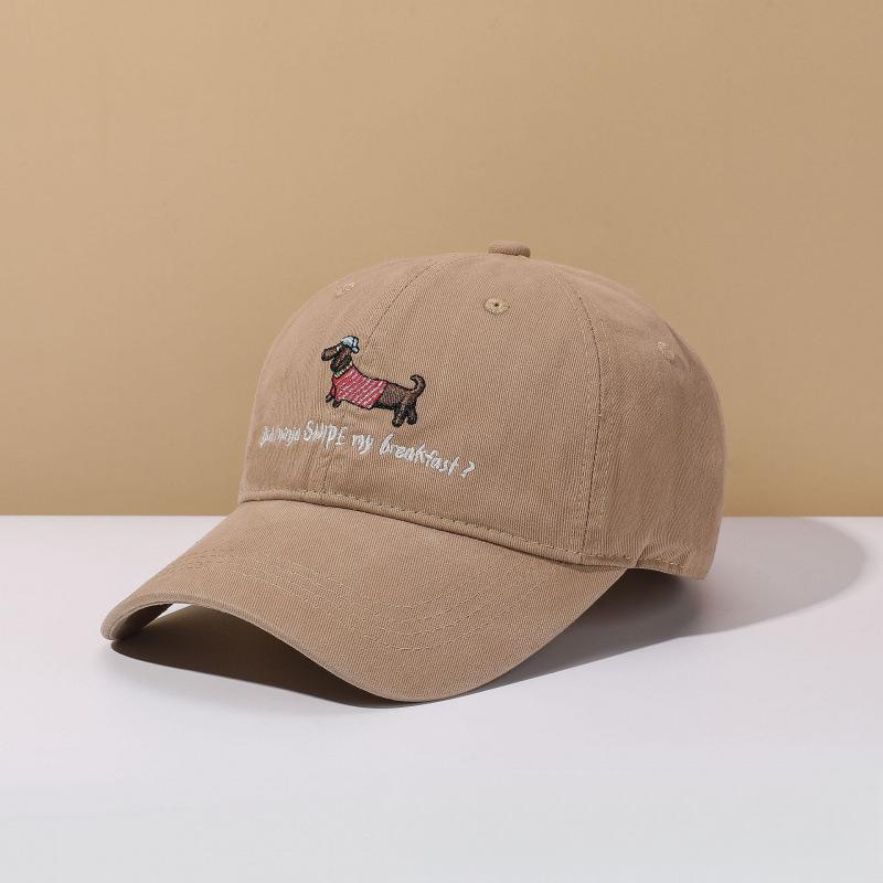 Dachshund Spring And Summer Baseball Cap Women'S Versatile Big Head Circumference Showing Face Small Cap Soft Top Hat