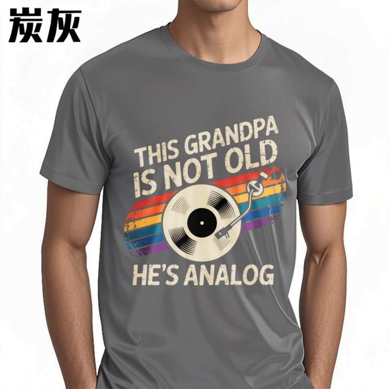 Top Tees Plus Size Tshirt Soft For Him Round Neck Tshirt Daily Wear This Grandpa Is Not Old Hes Analog Minimalist For Her Tops