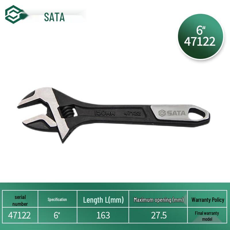 SATA Multi-Function Adjustable Wrench 6 inch (27.5mm Large Opening)