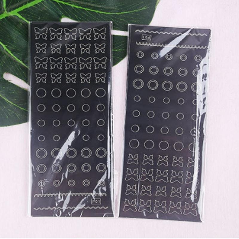 6pcs Hollow French Nail Art Sticker Decals Printing Templates Stencil Tool Manicure Tips DIY Decorations